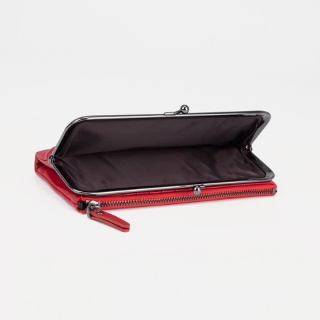 Women's wallet on magnets, red color-2