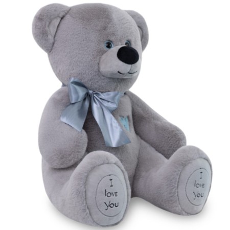 Soft toy "Bear Phil", 65 cm, color gray color-1