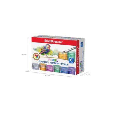 Gouache 6 colors x 20 ml, erichkrause Pearl, pearl-5