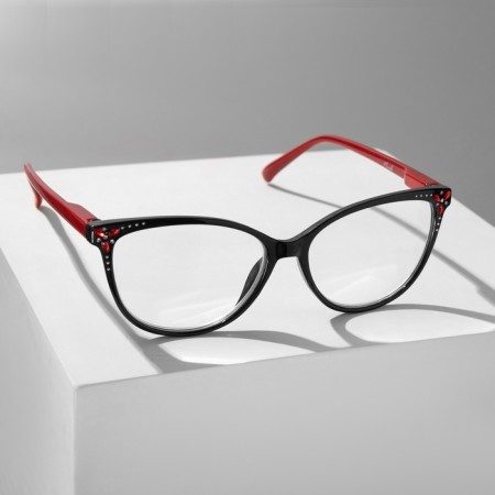 Glasses GA0447 (color: C2 black, red; diopter: +2; tint: no)-1