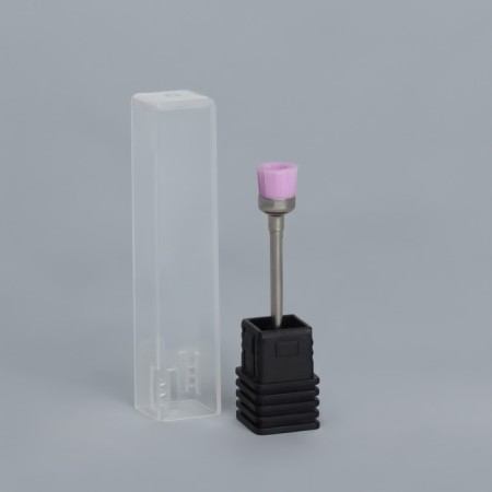 Brush-brush for hardware manicure, in a plastic box, pink color-1