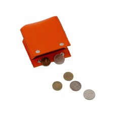 Monetnik, genuine leather, orange 9x5.5x9 cm