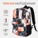 School backpack from textiles on lightning, 3 pockets, orange color/black