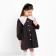 Children's dress with collar Kaftan, size 34 (122-128 cm), black color