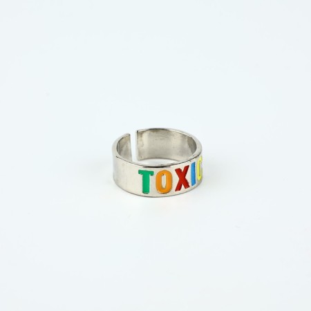 Metal ring "Toxic", 1.7 cm-4
