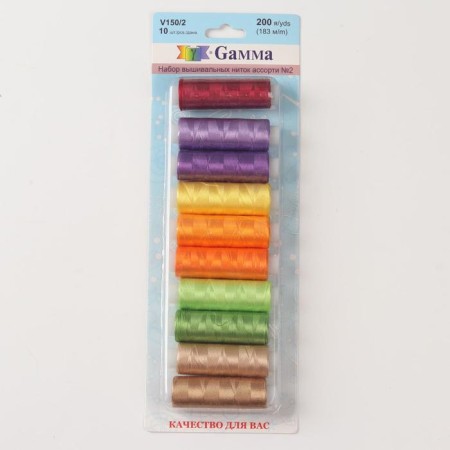 Fleet for embroidery No. 2, 183 m, 10 pcs, color colorful color-1