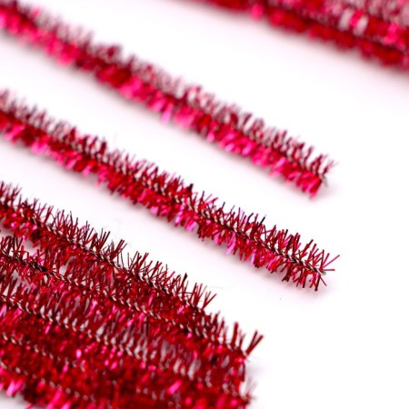 Wire with a pile for crafts "Shine", set of 50 pcs., Size 1 pc. 30 × 0.6 cm, pink color-1