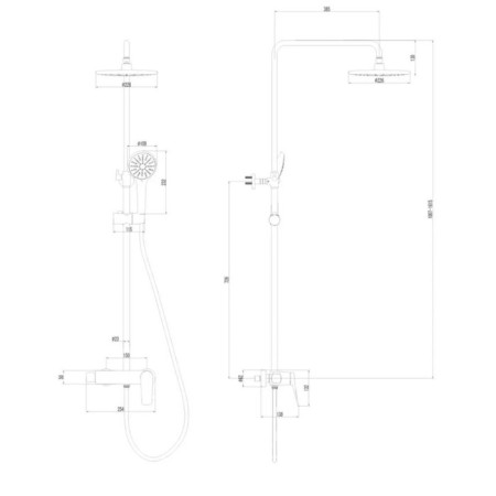 Lemark Bronx LM3760GM bath mixer, single -leaf, tropical shower, graphite-1