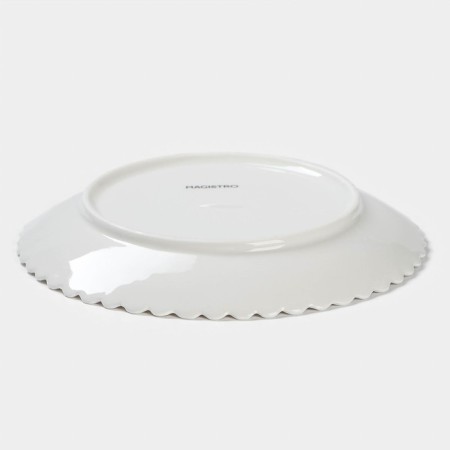 Porcelain dining porcelain Magistro "Flower", D = 19 cm, white color-2