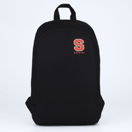 Backpack school textile SPECILA, 46x30x10 cm, vertical pocket, black color-1
