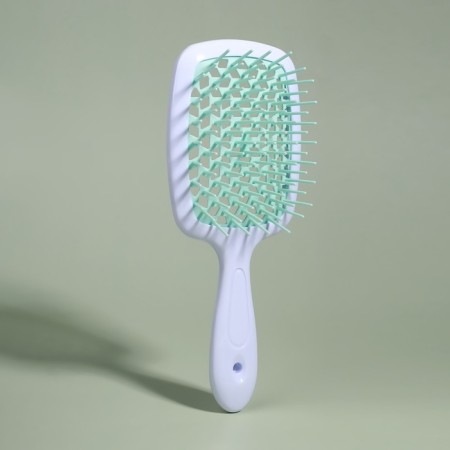 The comb massage, wide, ventilated, 8.5 × 20.5 cm, PVC box, white/turquoise color-4