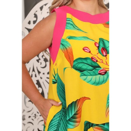 Sarafan female, size 52, yellow color-9