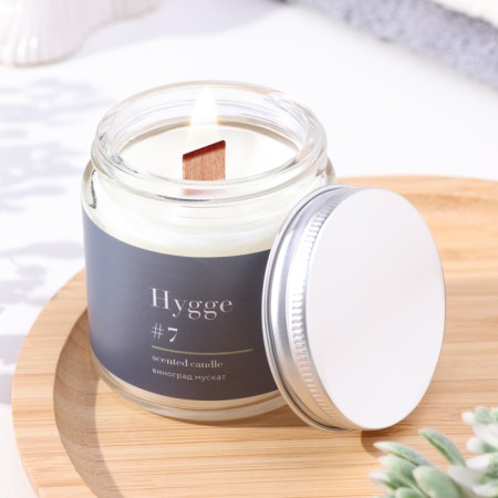 Aromatic candle "Hygge" #7 grapes nutmeg, soy wax, in a jar, 90 g-7