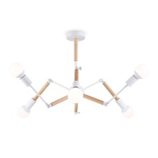 Светильник подвесной в стиле лофт Ambrella light, Loft, TR80485, 6хE27, цвет белый, светлое дерево