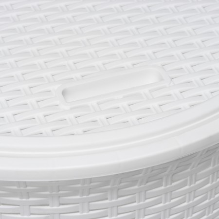 Corner underwear basket with a rattan lid, 60 l, 40 × 40 × 58 cm, white color-3