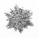 New Year! Brooch "Patterned snowflake", white color in silver