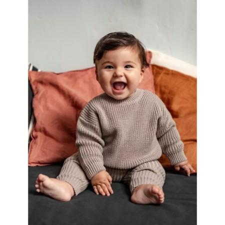 Knitted Children's Pure Love Buddy, height 74 cm, brown color-4