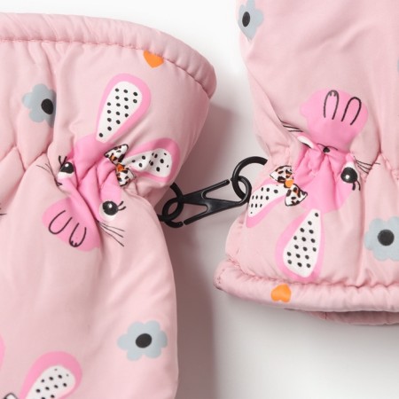 Winter children's mittens minku, light pink color, 18cm-5
