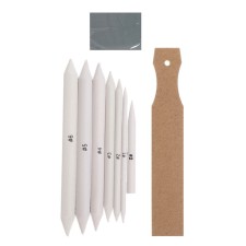 A set of tools for sliding, 8 objects, 1 sandpaper-12 sheets, 1 eraser-whip