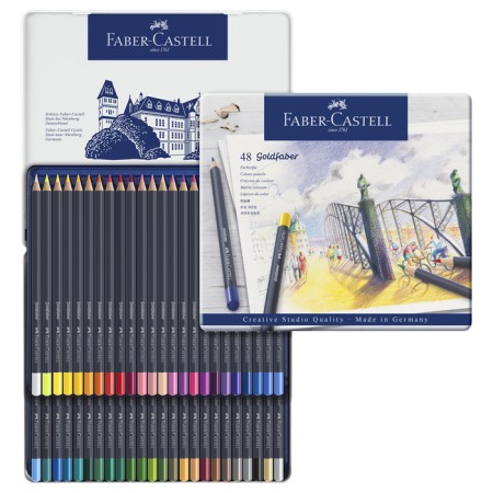 Artistic pencils Faber-Castell 48 colors, in a metal box