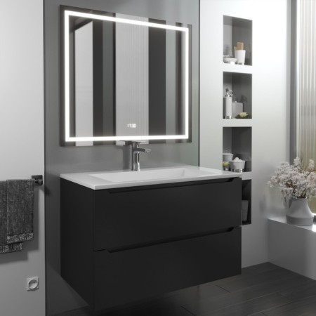 Sink uperwood Next 80 cm, half -around, rectangular, white-2