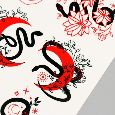 Tattoo on the body "Month, snake" 10x15 cm-2