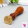 Printing for wax with a wooden handle "Bun Rose" 9x2.5x2.5 cm