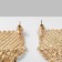 Hanging earrings with rhinestones "waterfall" rhombus, white color in gold, 17 cm