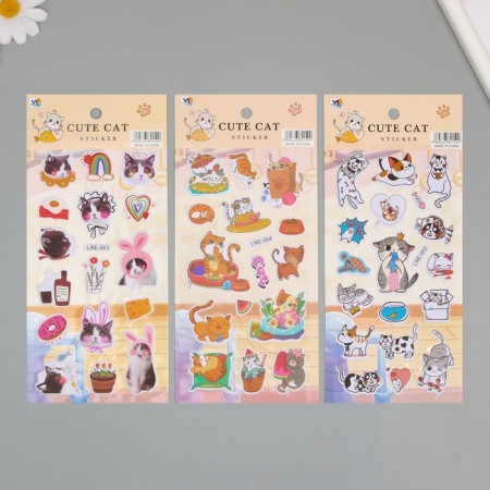 Plastic sticker soft "cat in every house" mix 22x10 cm