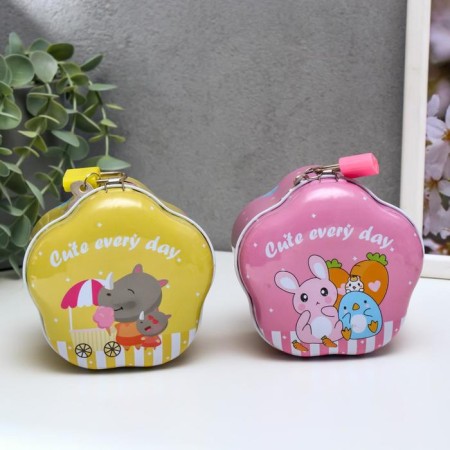 Piggy bank Metal Flower "Animal" mix 7.2x9.5x9.5 cm-1