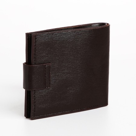 Male purse on a magnet, department for bills, for maps, for coins, brown color-1