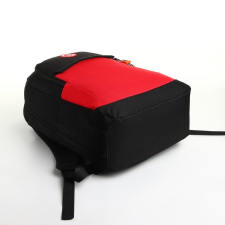 School backpack, 2 lightning departments, 3 pockets, black/red color-4
