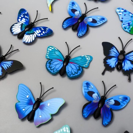 Magnet Plastic "Butterfly Single Wings Blue" 4.5 cm-1