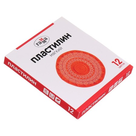 Plasticine 12 colors 240 g Gamma "Ornament", with a stack, cardboard-3