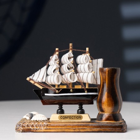 Set of desktop "ship" with a stand for pens, 12 x 13 x 6 cm-8