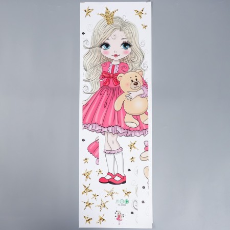 Sticking plastic interior color "Baby in a crown with a teddy bear" 30x90 cm-1