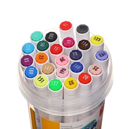 A set of markers, 24 colors, bilateral, bullet and mowing tips-1