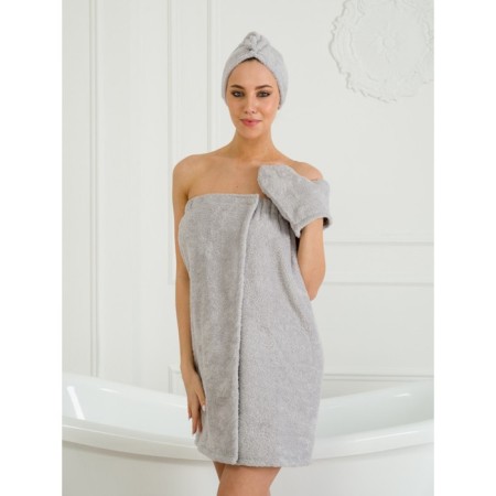 Set for a female bath: Chalma, Pareo, Mitten, Size XL-3XL
