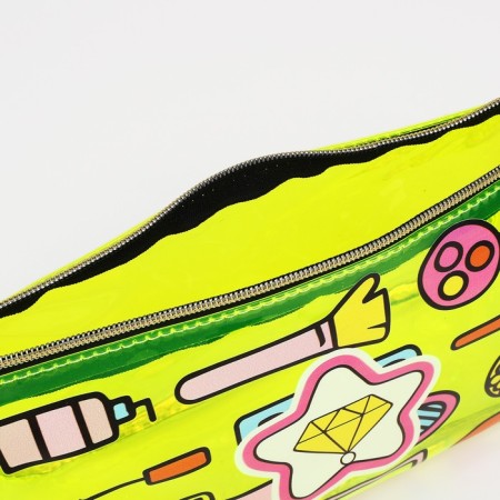 Cosmetic bag with a lightning, with a pen, yellow color-2