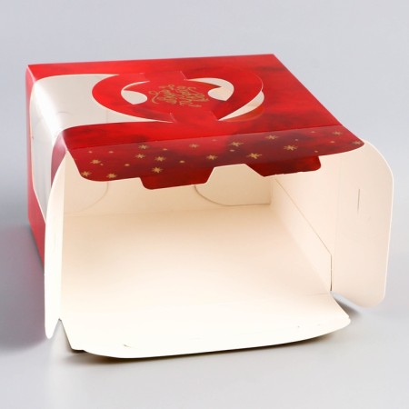 New Year. Box under the bento-port with a window “Believe in miracles”, 15.5 x 15.5 x 10 cm-5