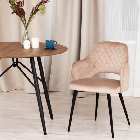 Valkyria Mod chair. 711 fabric/metal, 55x55x80cm, beige 5/black-6