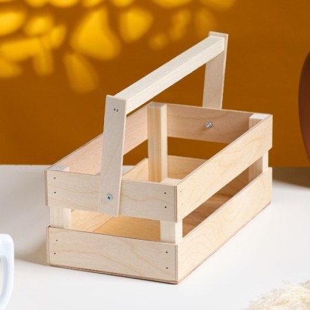 Wooden Kashpo 24.5 × 13.5 × 9 cm "Two Light", two -string, natural give beautifully-3