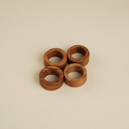(SL Home) Ring for napkins, 4 pcs, oak, d = 4.8 cm-3