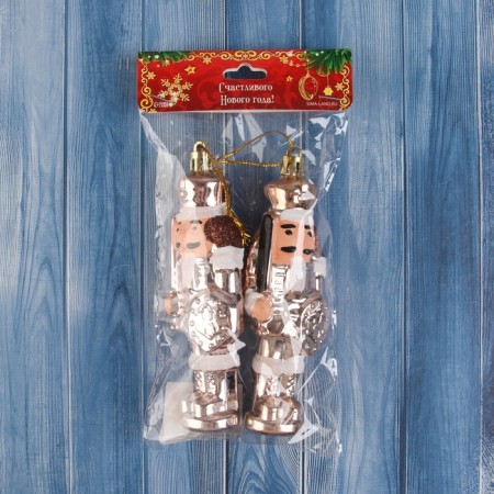 Jewelry decoration "Nutcracker" (set 2 pcs) 14x3 cm, gold-2