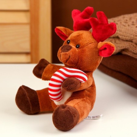 Soft toy "deer", New Year, 15 cm, brown color-2