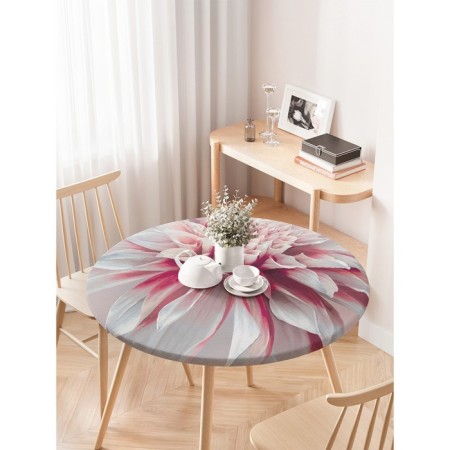 Tables on the table "Life with flowers", round, oxford, elastic band, size 120x120 cm, diameter 75-100 cm-2