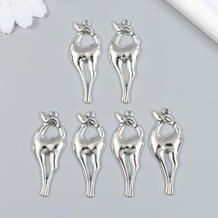 Decor for creativity Metal "Elegant Kosul" set 6 pcs silver 1.8x4.8 cm-2