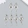 Decor for creativity Metal "Elegant Kosul" set 6 pcs silver 1.8x4.8 cm