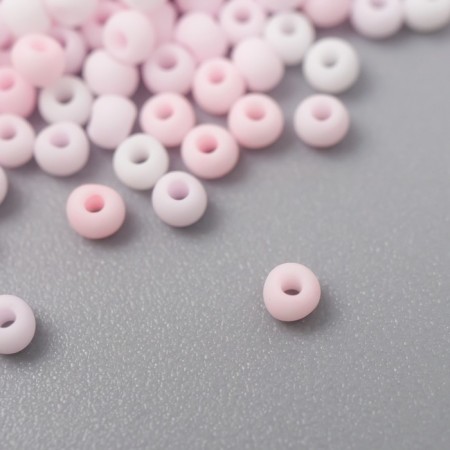 Glass beads 11/0 "matte. Melange Pink" 10 g-1