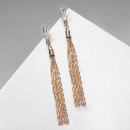 Hanging "brushes" with a rectangle, white color in gold, 8.5 cm-2